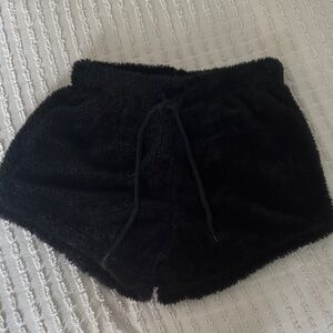Ardene Black Fuzzy Athletic Shorts